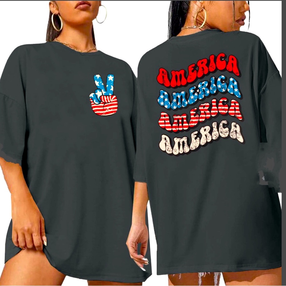 *NWT* Gray‎ America Tshirt Sz Small